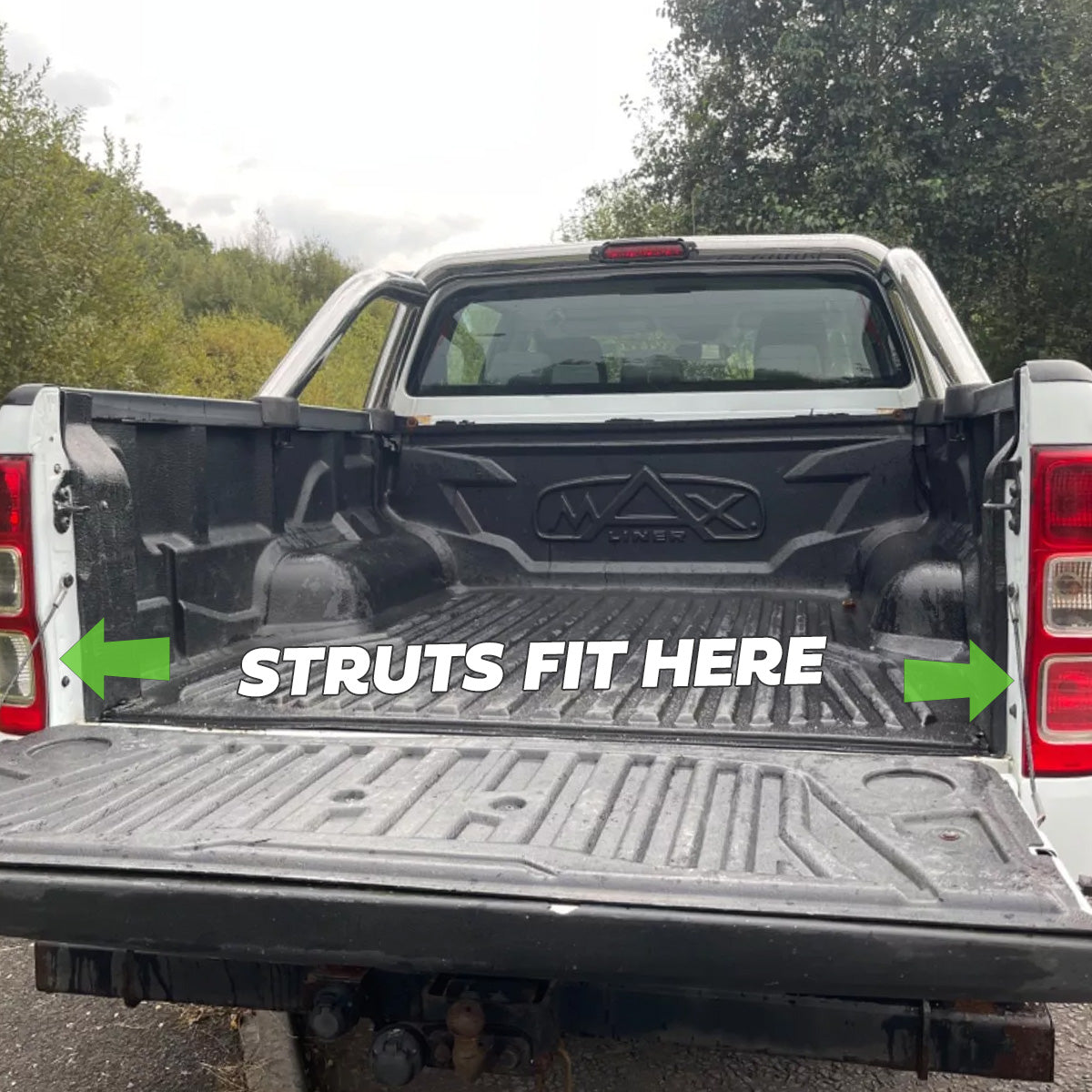 2x Tailgate Gas Struts for Ford Ranger 2012-15