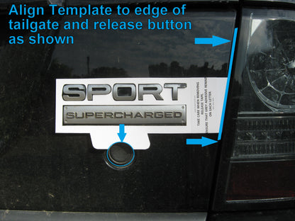 SUPERCHARGED & SPORT tailgate badge for Range Rover - Black