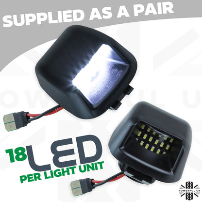 Rear Number Plate Lights (Pair) - Late Type - LED - Nissan Navara D40