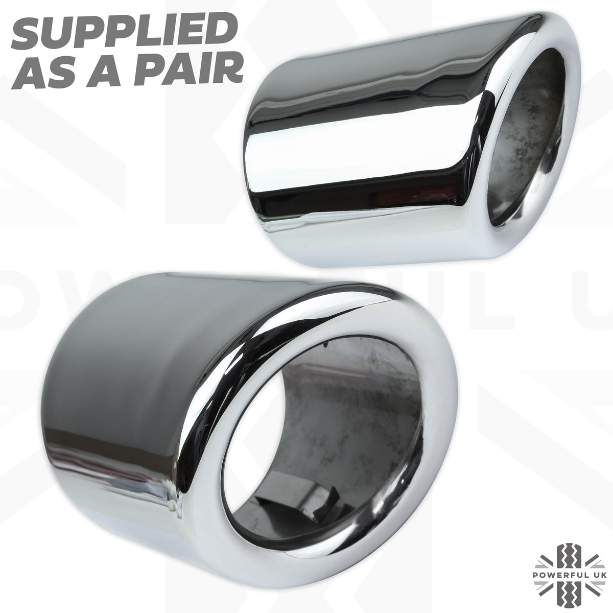 Round Exhaust Tips - PAIR for Land Rover Discovery Sport -   Stainless
