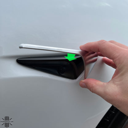 Side Repeater Camera Covers (2pc) in Silver for Tesla Model S,3,X,Y