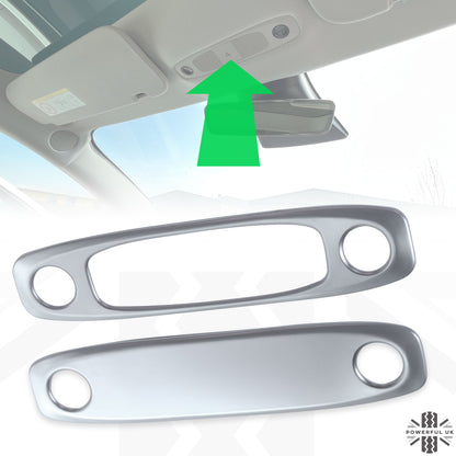 2x Roof Light Covers in Silver for Tesla Model 3