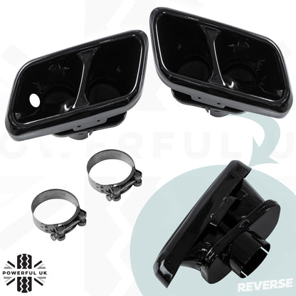 '2018 SVR' Style Exhaust Finishers for Range Rover Sport L494 2014-17 - Black