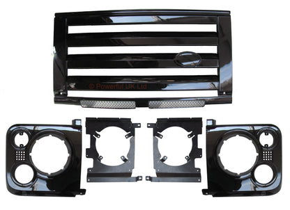 Front Grille Kit - Gloss Black - for Land Rover Defender SVX