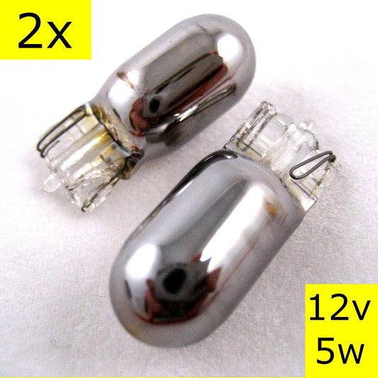 T10 Chromed AMBER Side Repeater Bulbs 12v 5W (Pair)