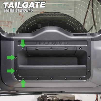 39pc Replacement Door Bolt Kit for Land Rover Defender L663 2 door (90) - Black