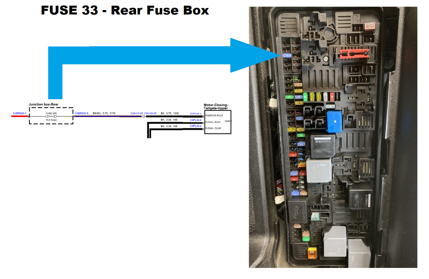 Power Tap In Loom For Tailgate on Land Rover Defender L663