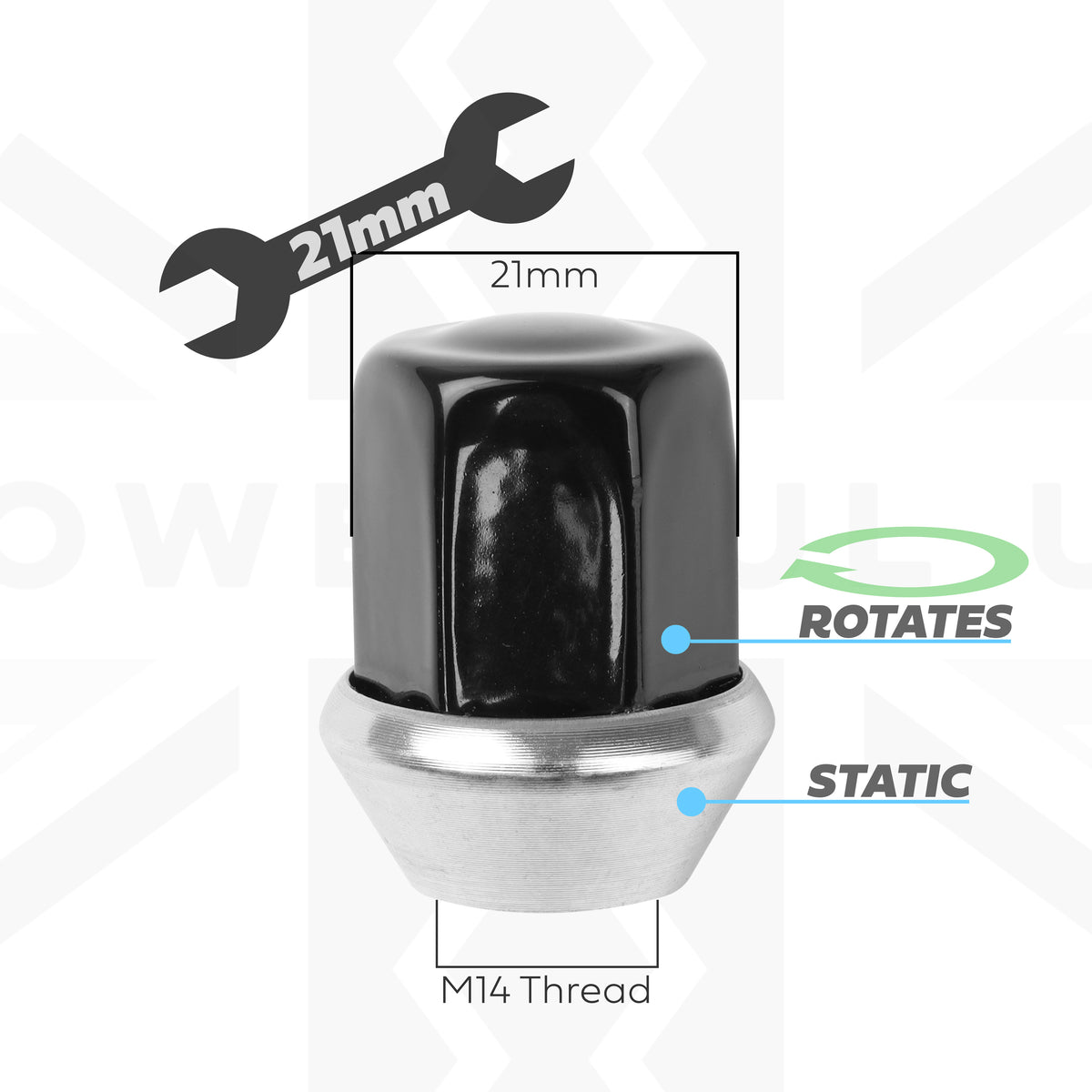 20x Black Alloy Wheel Nuts for Land Rover Freelander 2