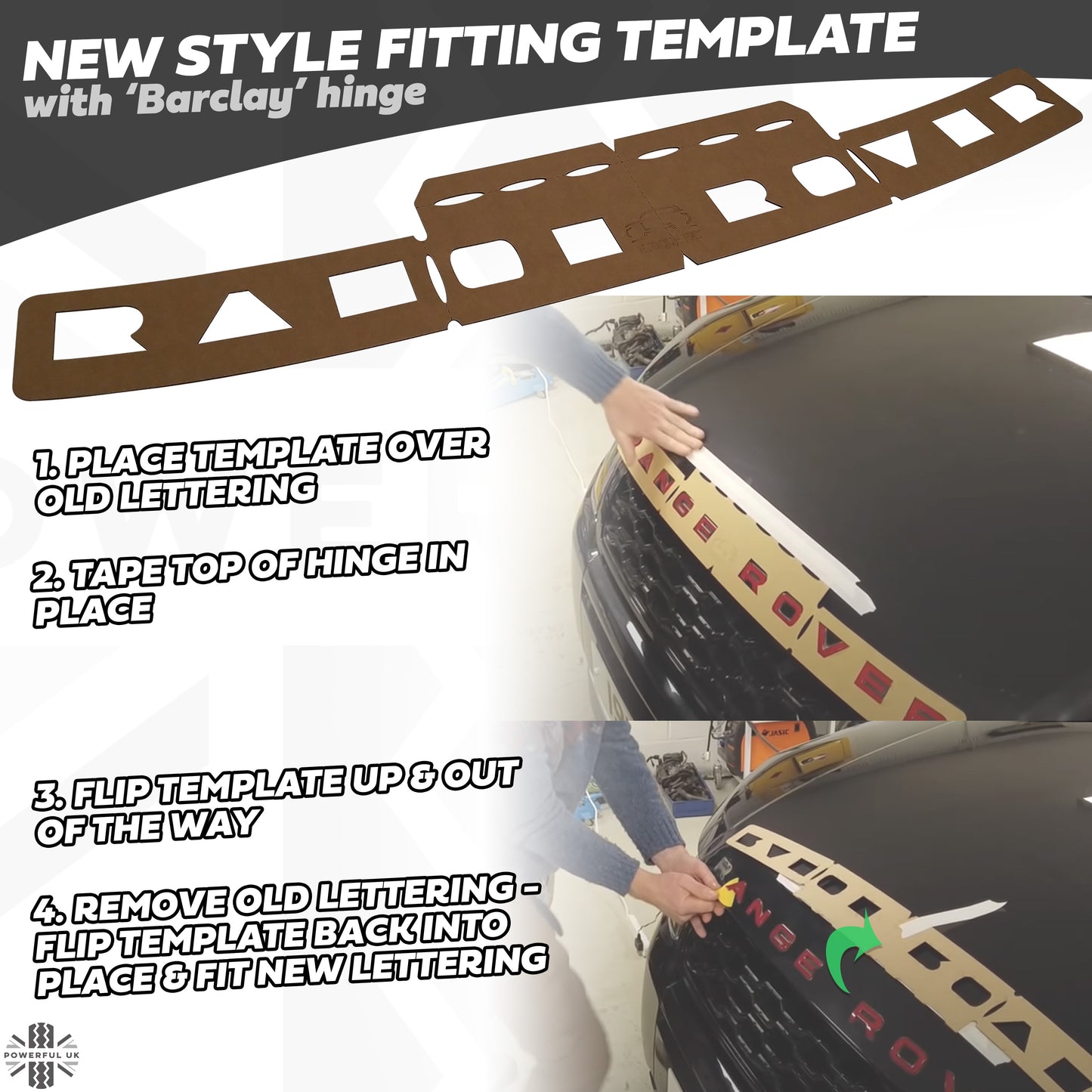 Front Lettering Template for Range Rover P38