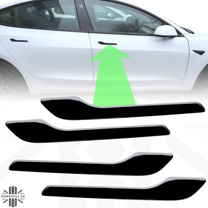Exterior Door Handle Cover Set (4pc) in Gloss Black for Tesla Model 3
