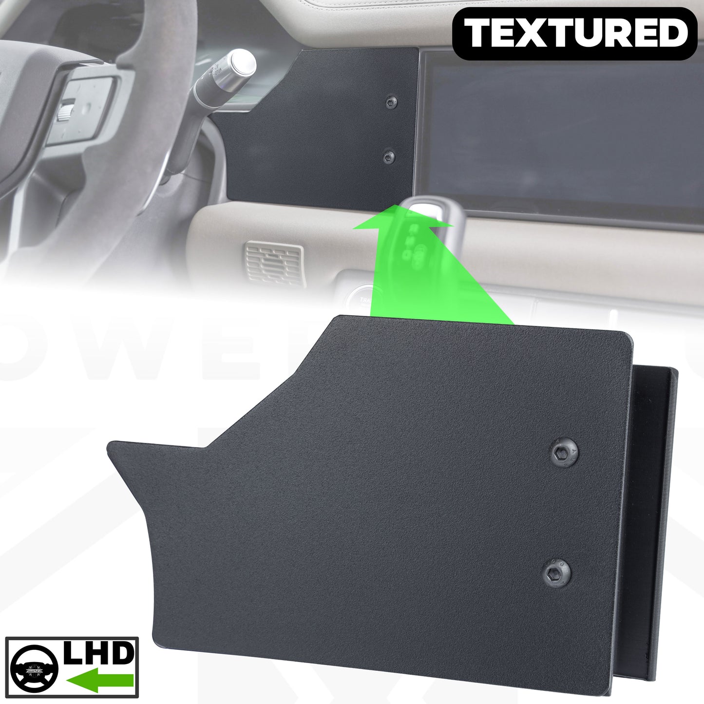 Auxiliary Panel Kit for Land Rover Defender L663 - Textured Black - Left Hand Drive