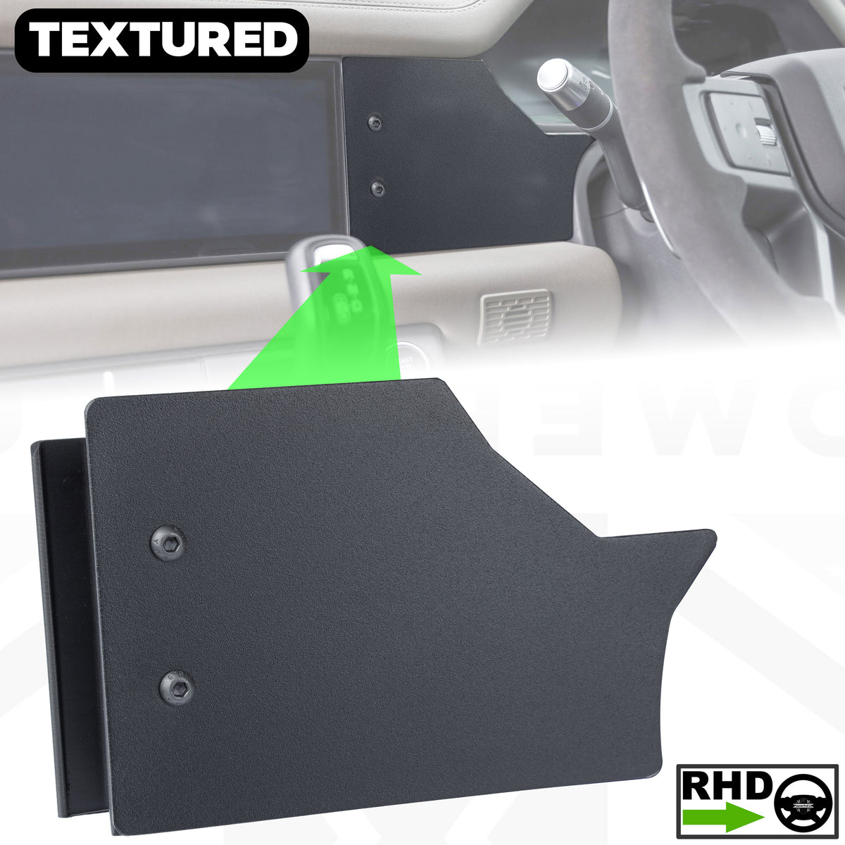 Auxiliary Panel Kit for Land Rover Defender L663 - Textured Black - Right Hand Drive