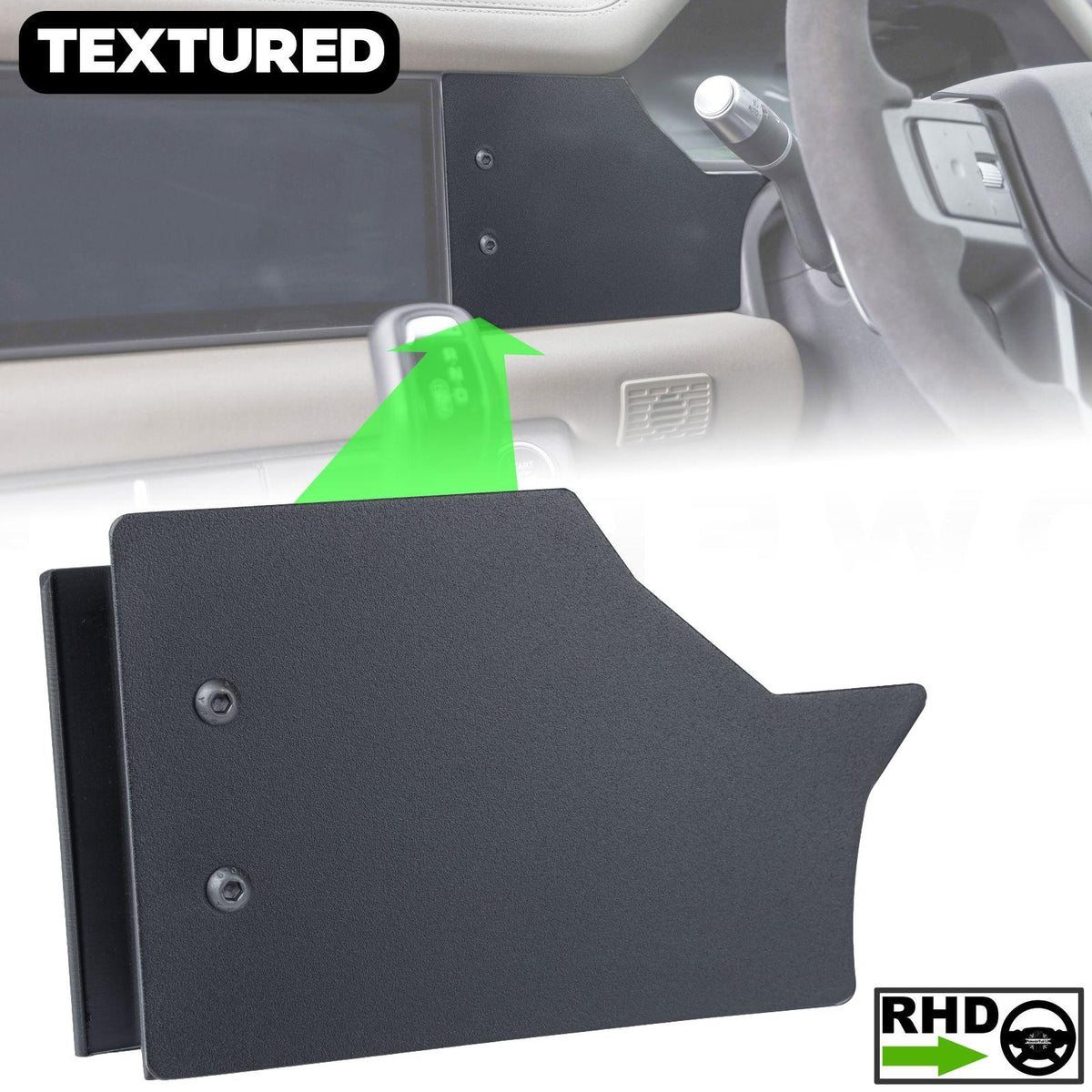 Auxiliary Panel Kit for Land Rover Defender L663 - Textured Black - Right Hand Drive