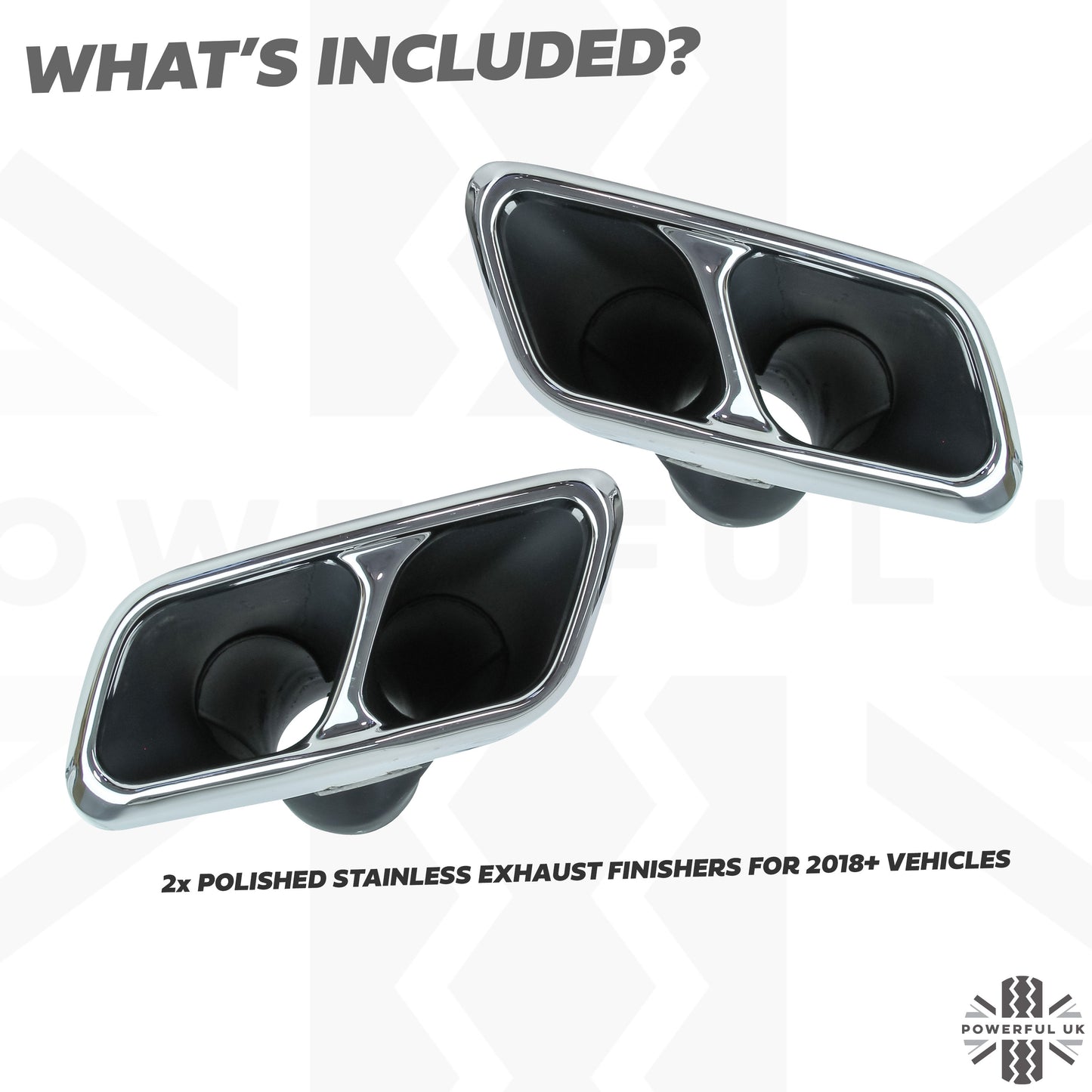 '2018 SVR' Style Exhaust Finishers for Range Rover Sport L494 '2018 onwards' - Stainless