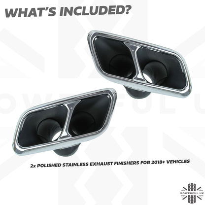 '2018 SVR' Style Exhaust Finishers for Range Rover Sport L494 '2018 onwards' - Stainless