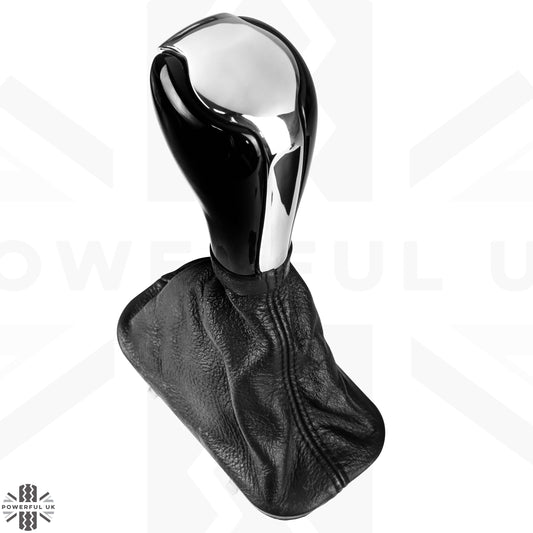 Gear Knob - Black Piano + Polished Metal Insert for Range Rover L322