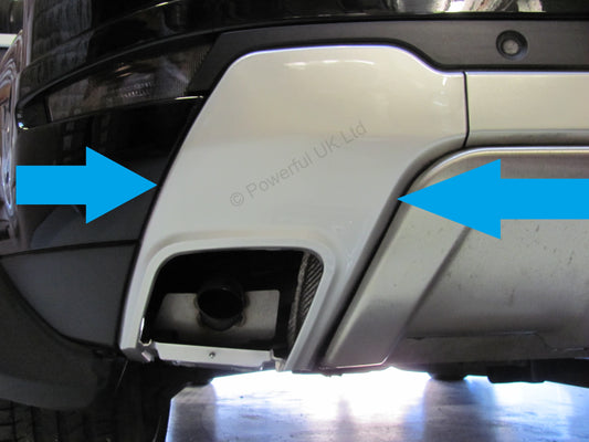 Rear Bumper Plastic Exhaust Trim for Range Rover Evoque L538 Dynamic - Silver- LH