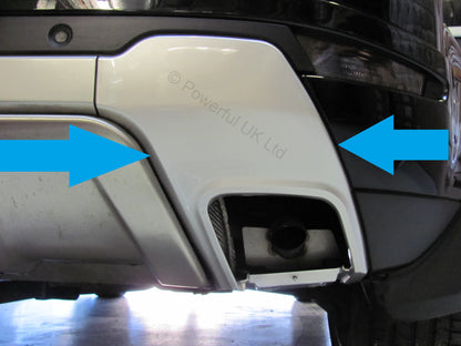 Rear Bumper Plastic Exhaust Trim for Range Rover Evoque L538 Dynamic - Silver - RH