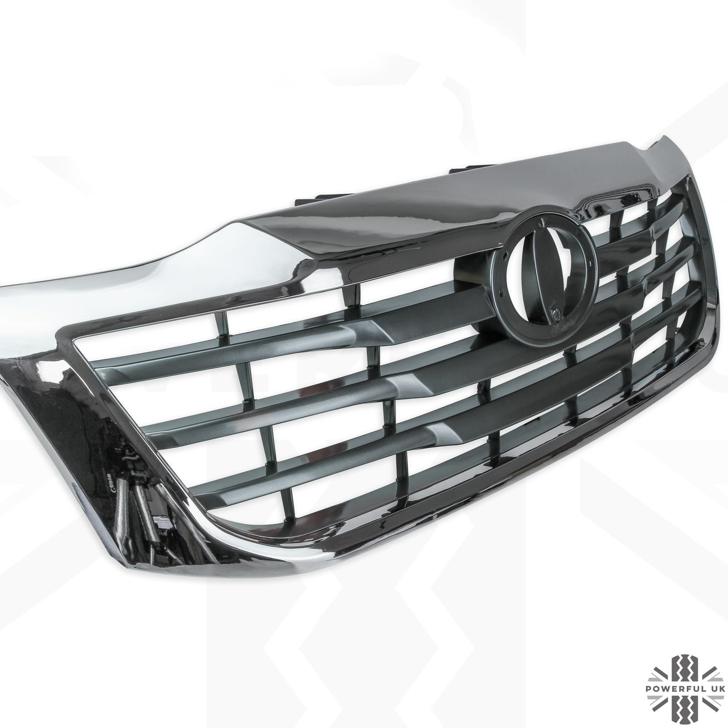 Front Grille - Chrome & Grey - for Toyota Hilux Mk7 Vigo Champ