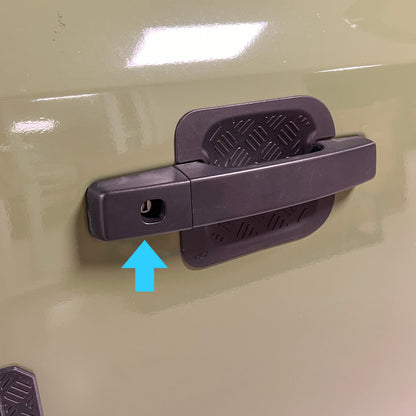 Door Handle End Piece for Land Rover Defender L663 - Textured Black - WITH Key Hole
