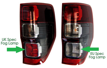 Rear Light 2012 on Red/Black (aftermarket) - LHD Spec - RH - Ford Ranger