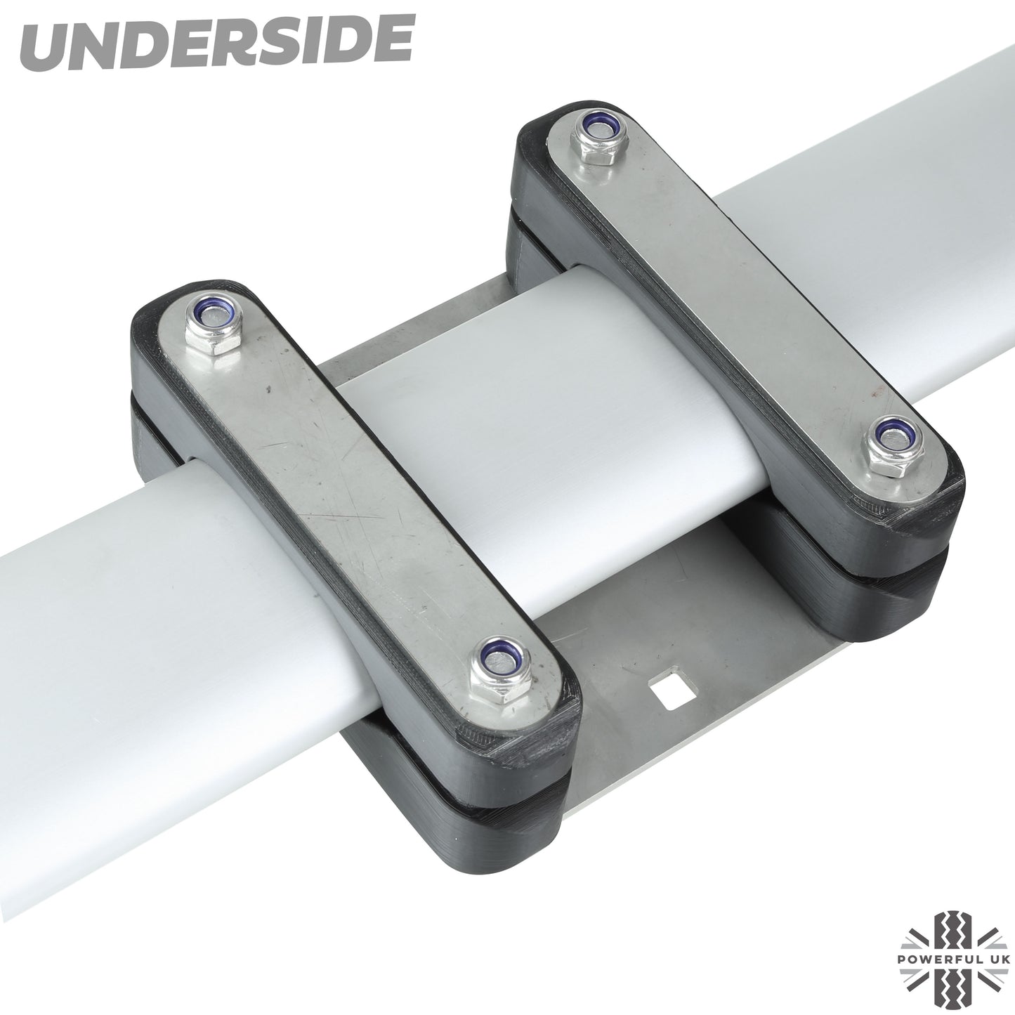 Roof Cross Bar Mount Clamp Kit for the Land Rover Defender L663 - Kit A - Stainless Steel Top