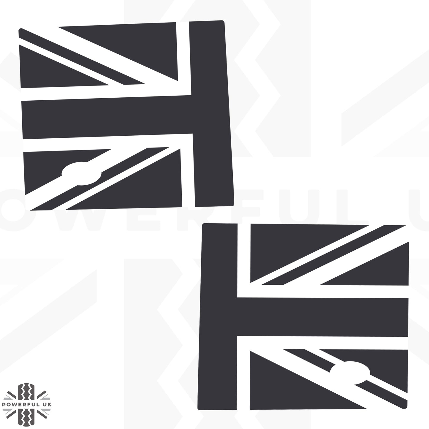 Side Panel Decal Kit - 'Union Jack Flag' - Matte Black for Land Rover Defender L663(90)