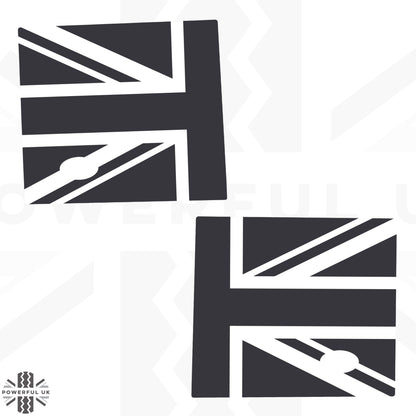Side Panel Decal Kit - 'Union Jack Flag' - Matte Black for Land Rover Defender L663(90)