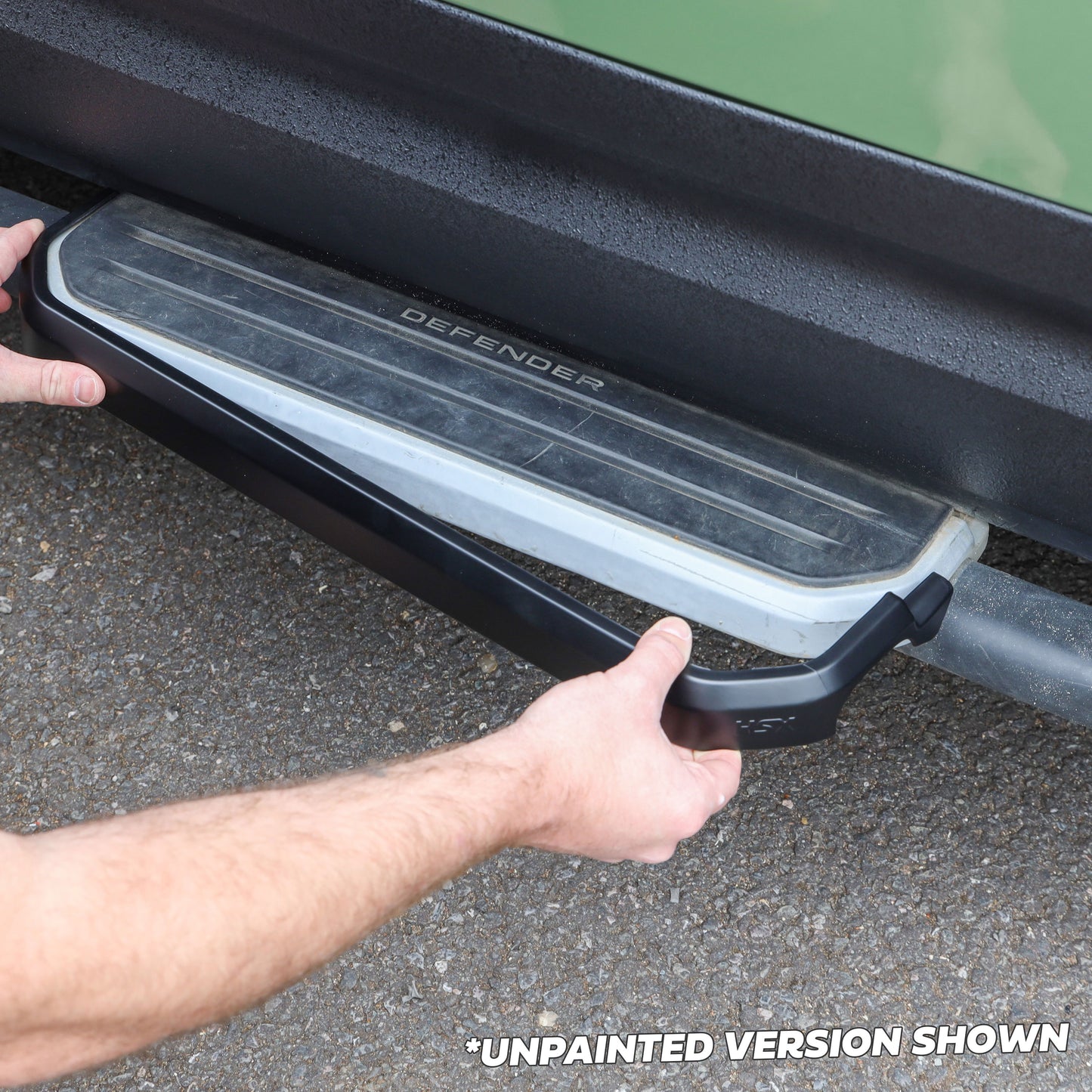2x Side Step Covers (Smooth Finish) for Land Rover Defender L663 (90) - Carpathian Grey