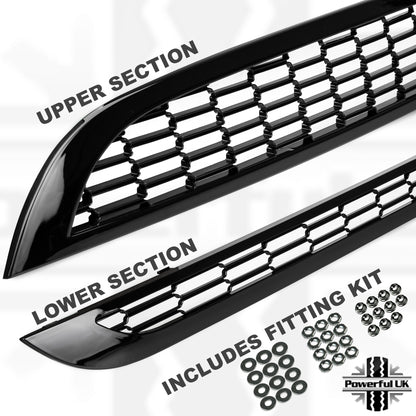 Front Grille Kit 2001-06 - Gloss Black Mesh - for BMW Mini