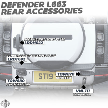 Tow Loop Surrounds Chequer Plate for Land Rover Defender L663 - Slim Type