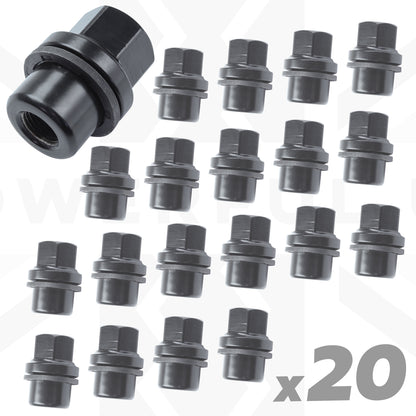 Black Alloy Wheel Nuts 20pc kit for Range Rover Classic
