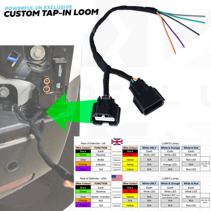 LED rear light upgrade kit for Land Rover Defender L663 - White + Red