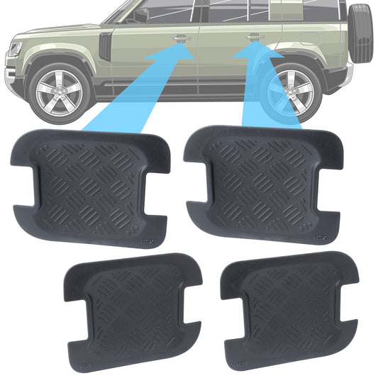 Chequer Plate Door Handle Scuff Plates (4pc) for Land Rover Defender L663 110/130 (4 door)