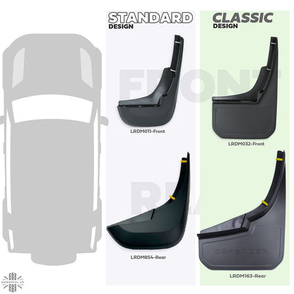 Genuine Rear Mudflaps Classic Design for Land Rover Defender L663 130