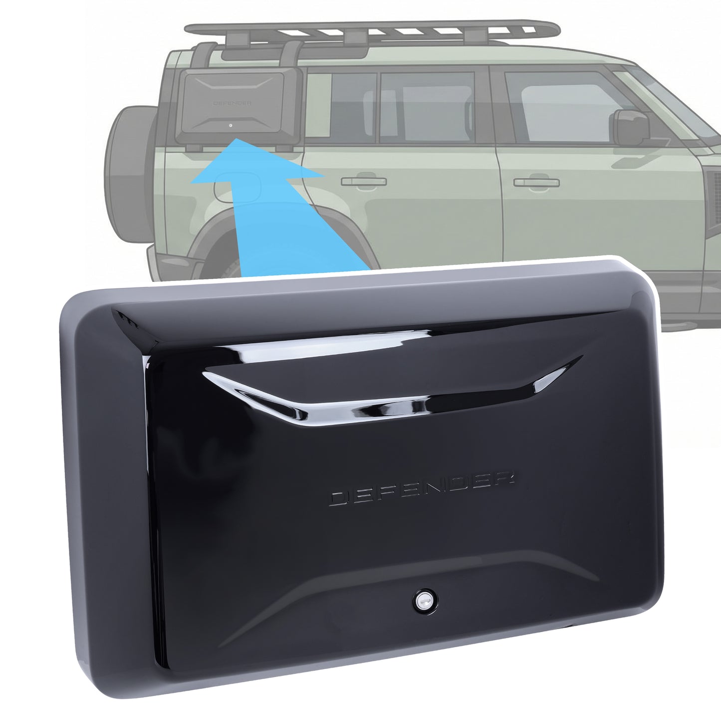 Genuine Side Mounted Box in Gloss Black for Land Rover Defender L663 - 90 & 110