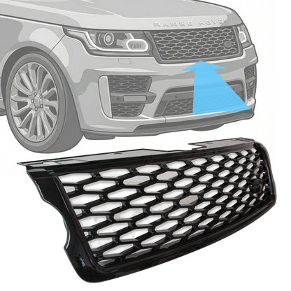 Front Grille - All Black - Aftermarket for Range Rover L405 SVO Style