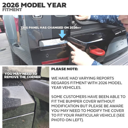 HSX Extended Rear Bumper Cover for Land Rover Defender L663 - Gloss Black