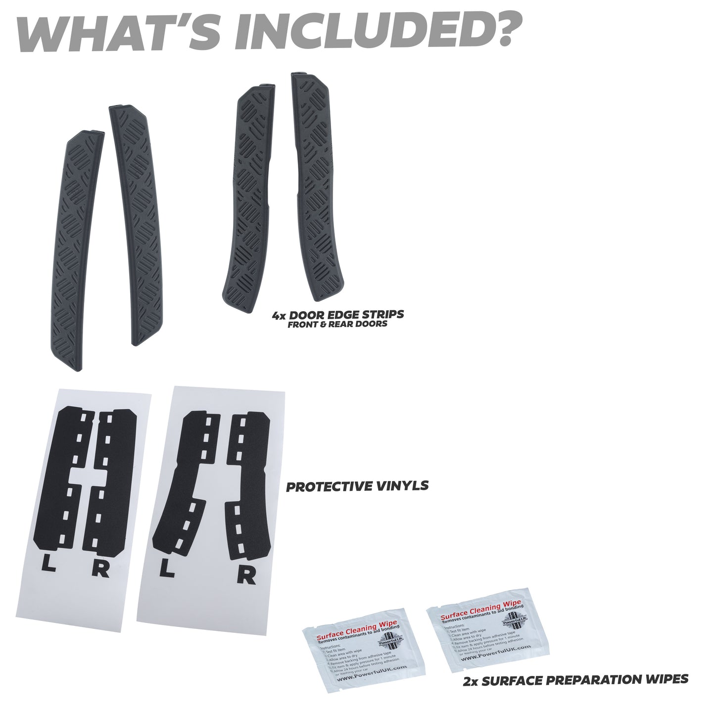 4pc Door Edge Protection Strips for Land Rover Defender L663 110/130