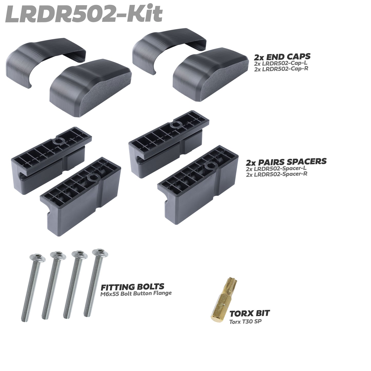 Roof Box Spacer/Fitting Kit for Land Rover Defender L663 Expedition Roof Rack (2025+ rack)