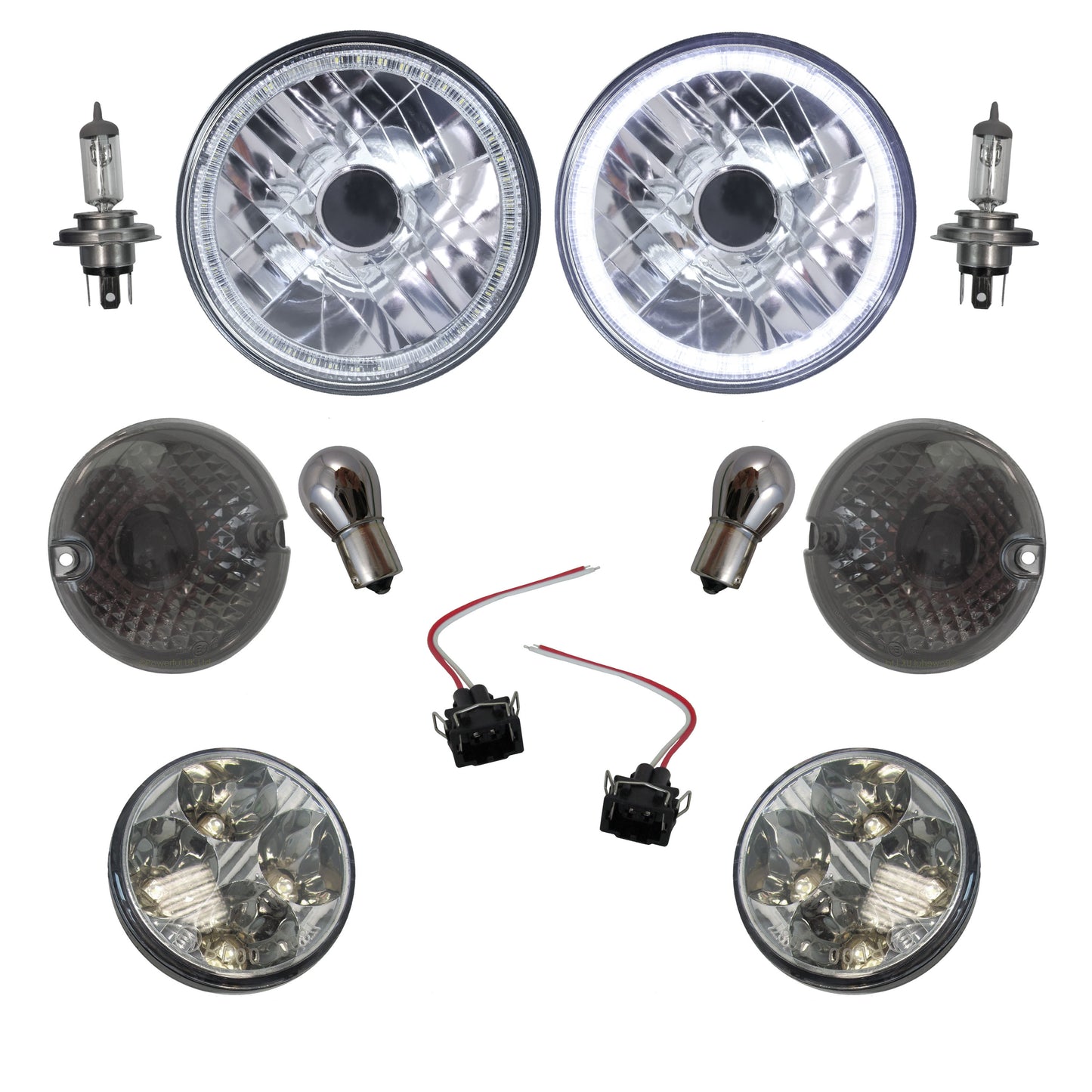 Smoked Light Kit for Land Rover Defender SVX Grille - RHD