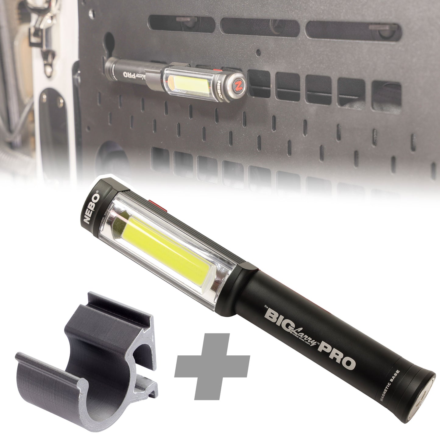 'Big Larry Pro' Torch + Mount Kit for Folding Picnic Table for Land Rover Defender L663 - Horizontal