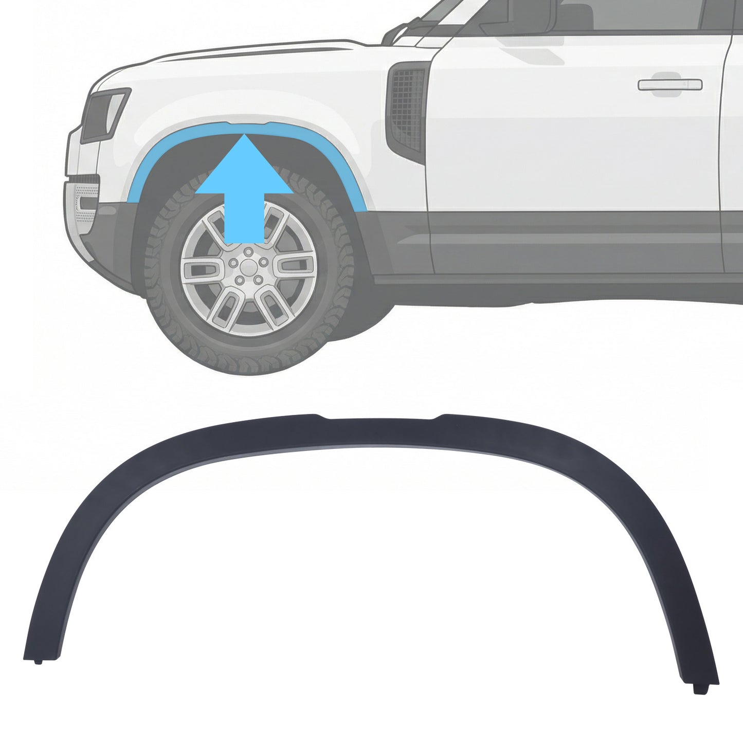 Wheel Arch Section - Standard Width - Front Left (L1) for Land Rover Defender L663 - Textured Black