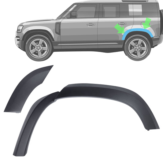 Rear Left Extended Wheel Arch in Textured Plastic for Land Rover Defender L663 (110 model)