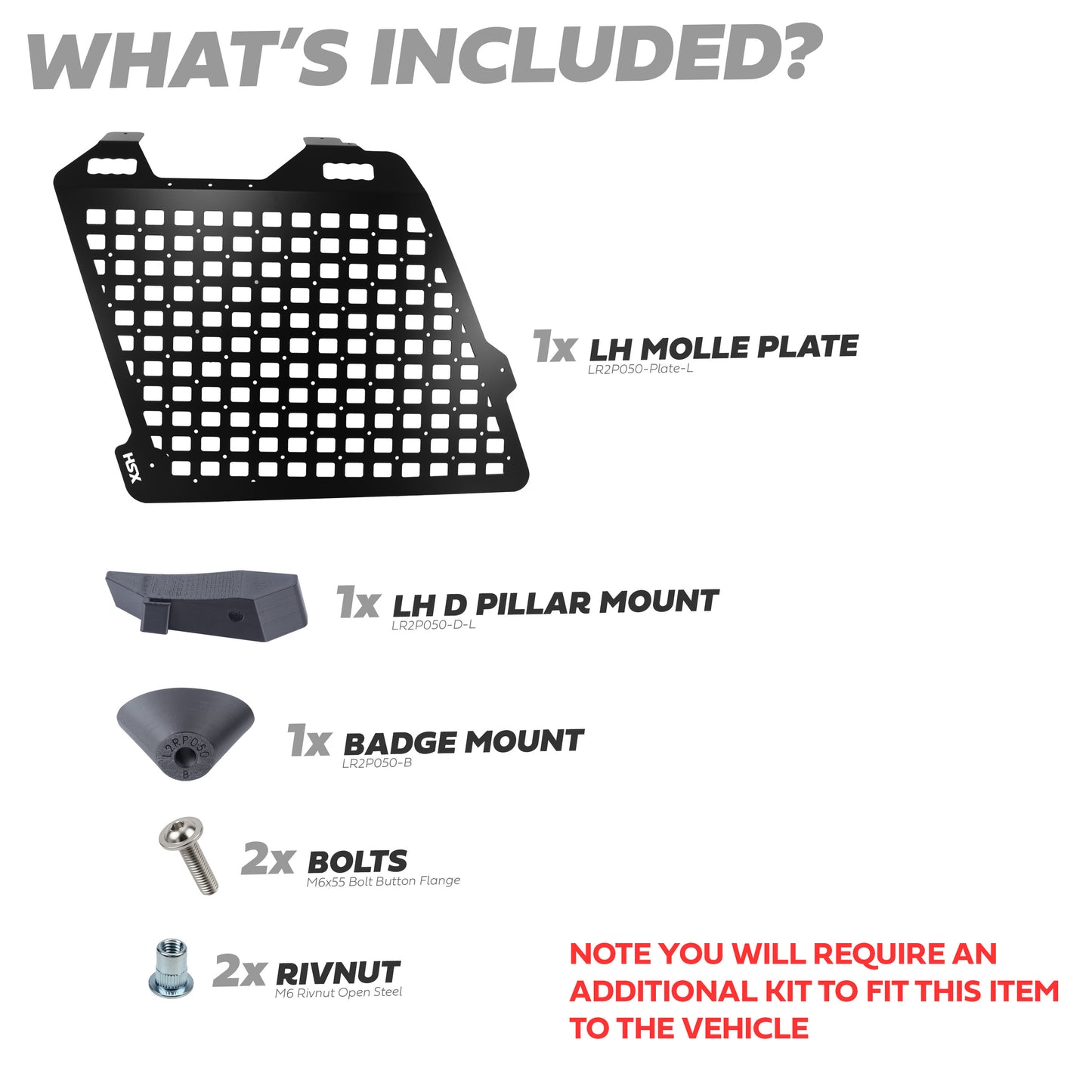Molle Plate Kit for Land Rover Freelander 2 - Left