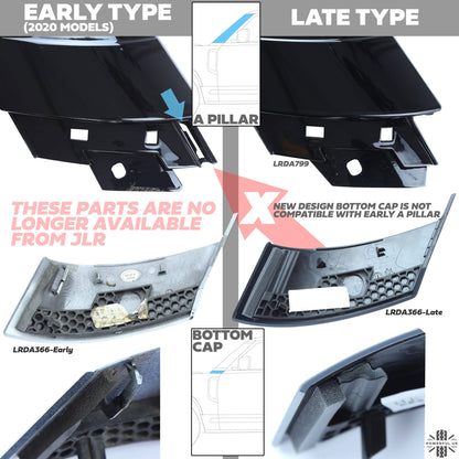 A Pillar Finisher Cap (Unpainted) for Land Rover Defender L663 - RIGHT