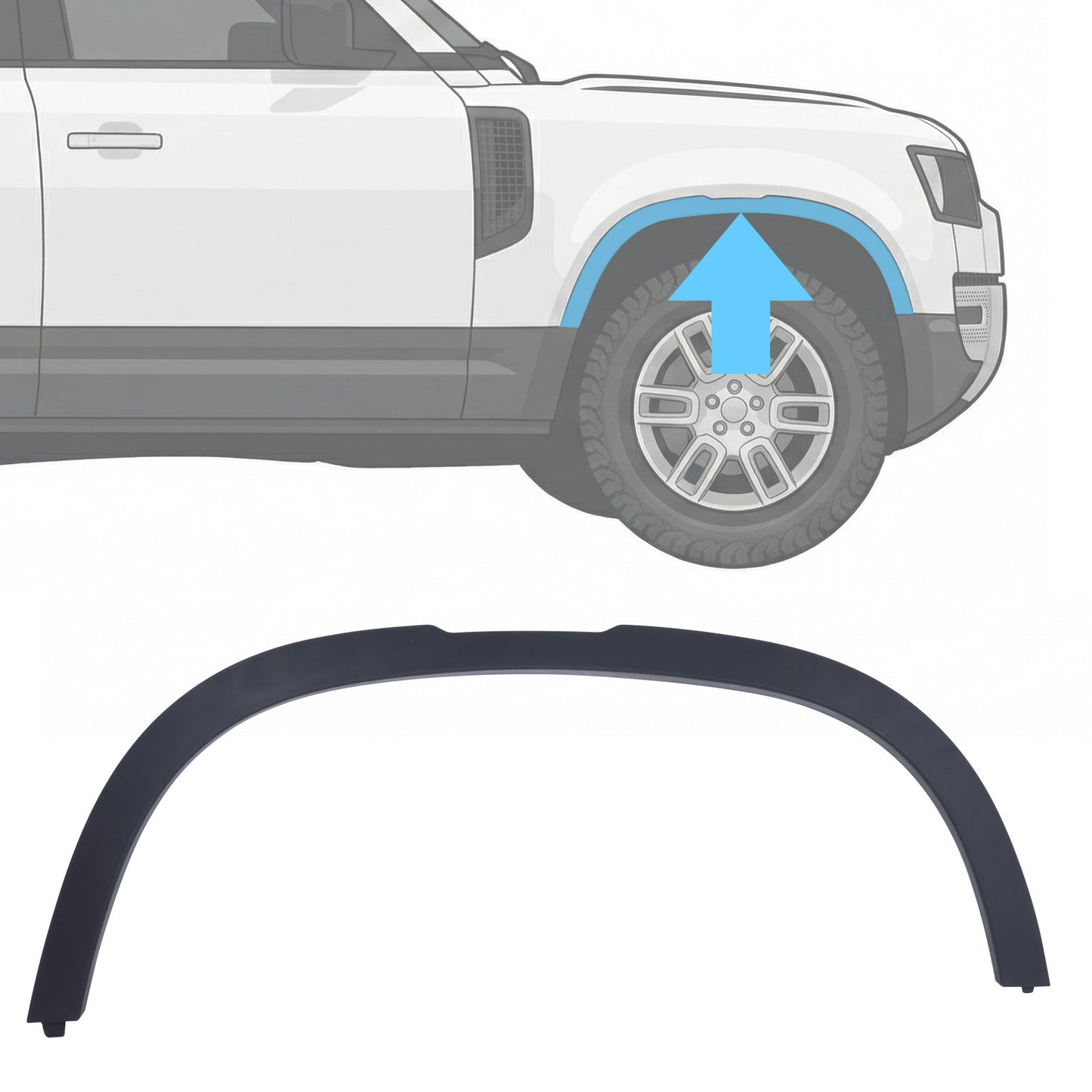 Wheel Arch Section - Standard Width - Front Right (R1) for Land Rover Defender L663 - Textured Black