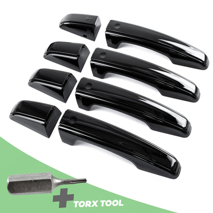 'Autobiography Style' Door Handles Skins in Black for Range Rover L405 - 8pc with Right Key Release