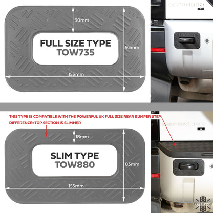 Tow Loop Surrounds Chequer Plate for Land Rover Defender L663 - Slim Type