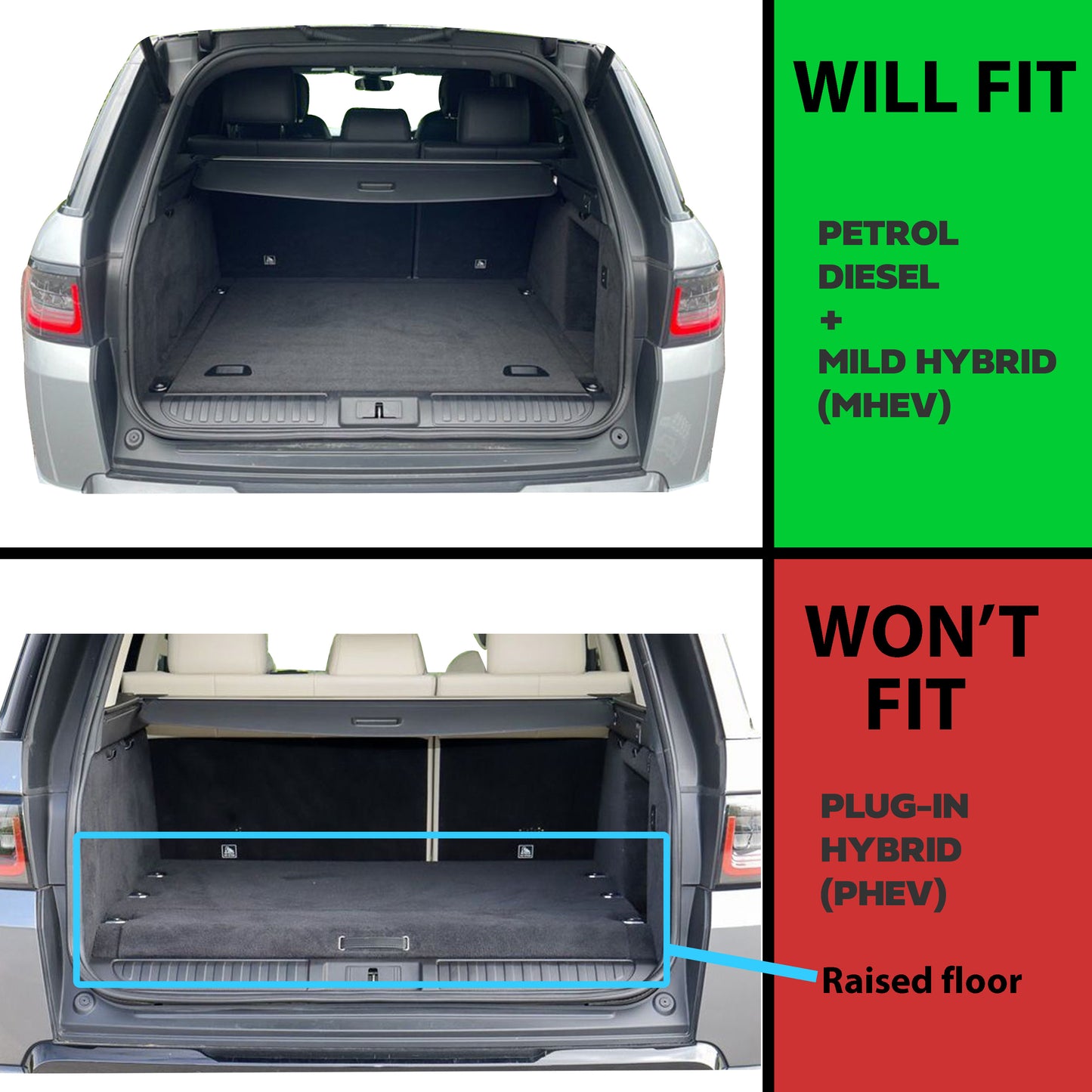 Genuine Rubber Boot Liner Mat for Range Rover Sport L494